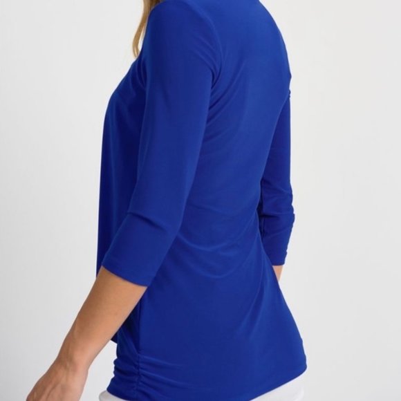 Joseph Ribkoff Royal blue pleated tunic - Picture 3 of 10